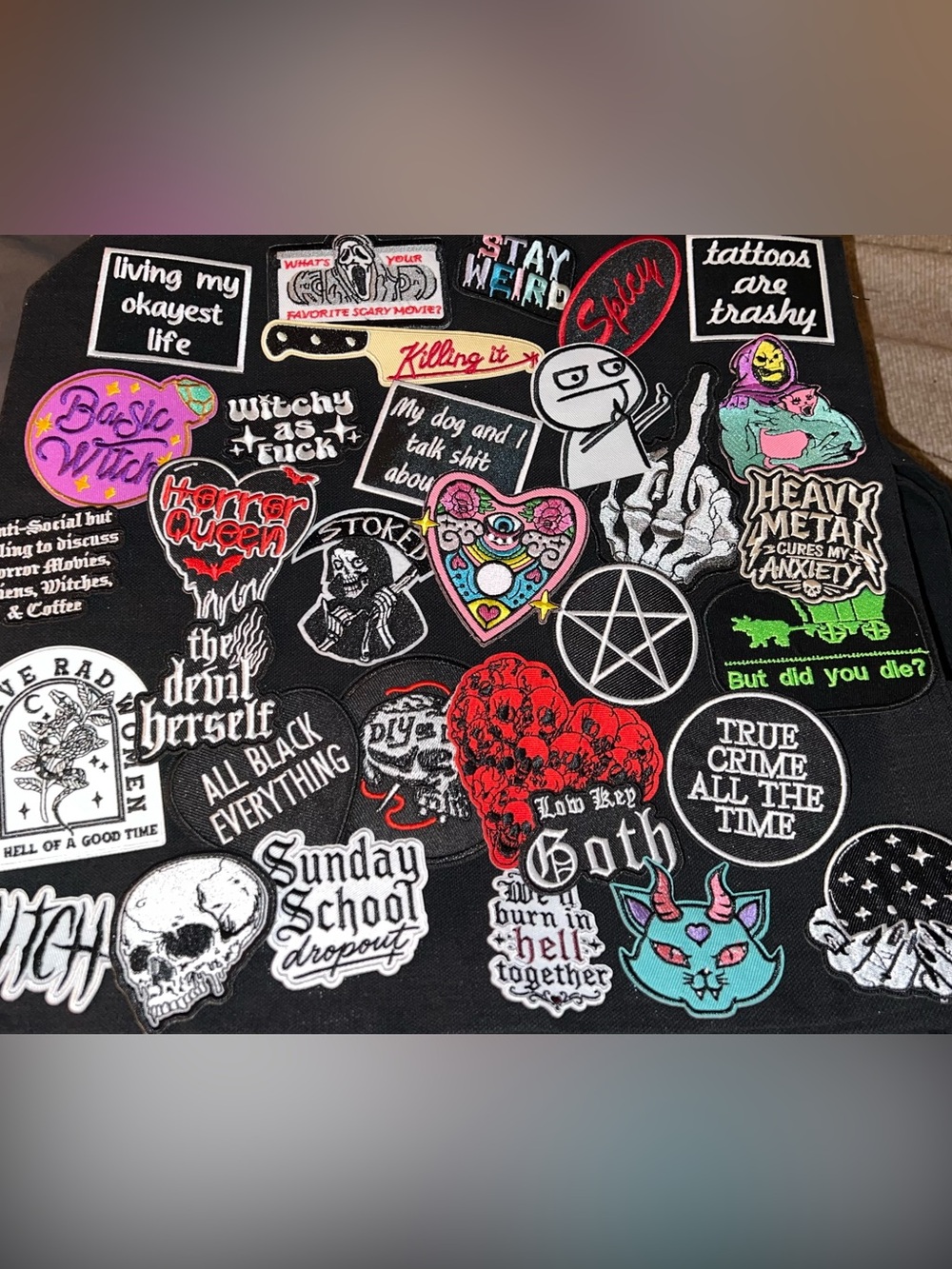 🖤 Gothic & Dark Humor Embroidered Iron on Patch Lot 🖤